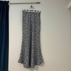Animal print silk skirt